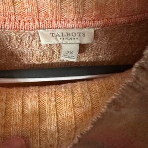 Talbots Plus Size Cowl Neck Sweater in Warm Orange